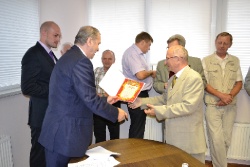 Награждение ветеранов строительной отрасли.